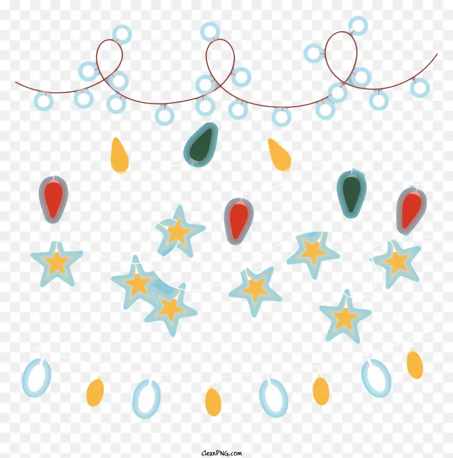 Luces Navideñas，Luces De Estrellas Y Círculos PNG