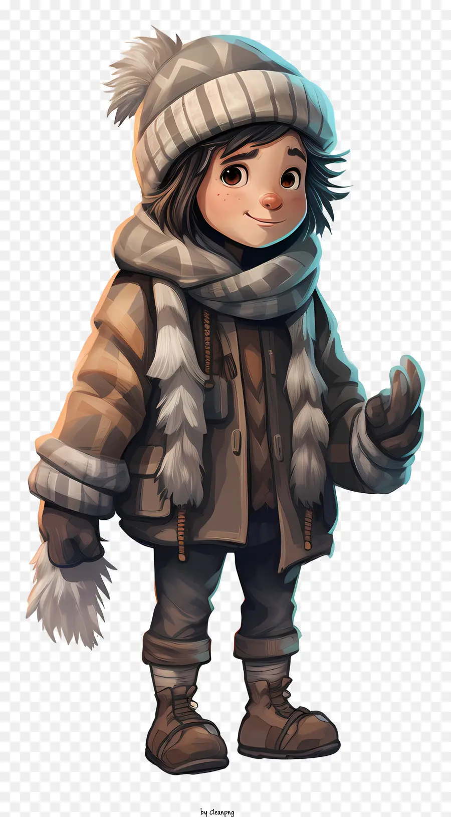 Personaje De Dibujos Animados，Traje De Invierno PNG