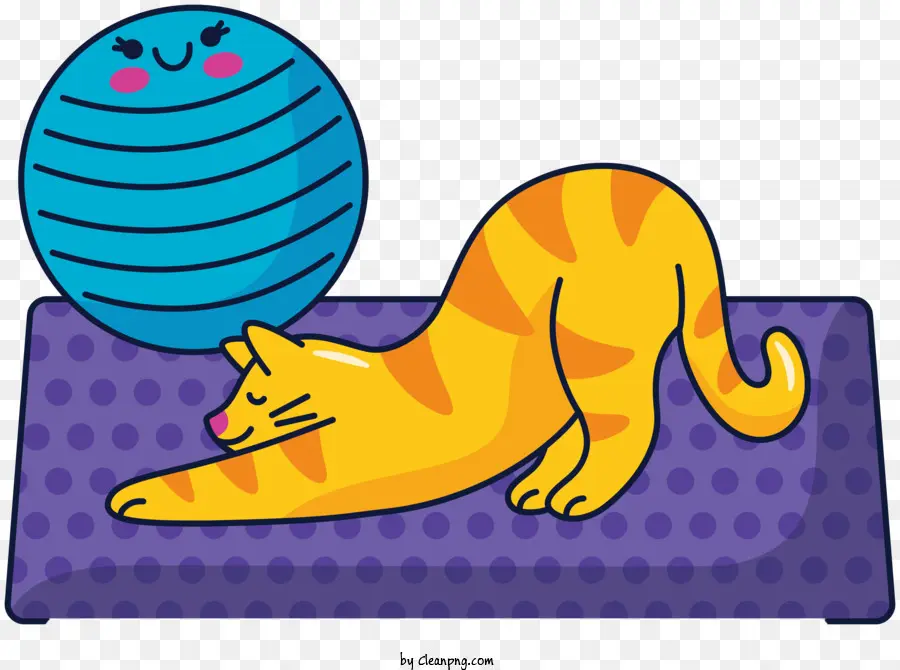 Gato Haciendo Yoga，Estera De Yoga PNG