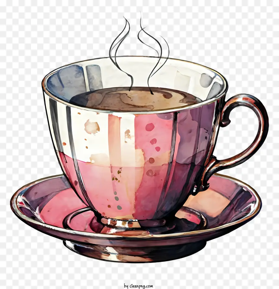 Café Caliente，Taza De Té Rosa PNG