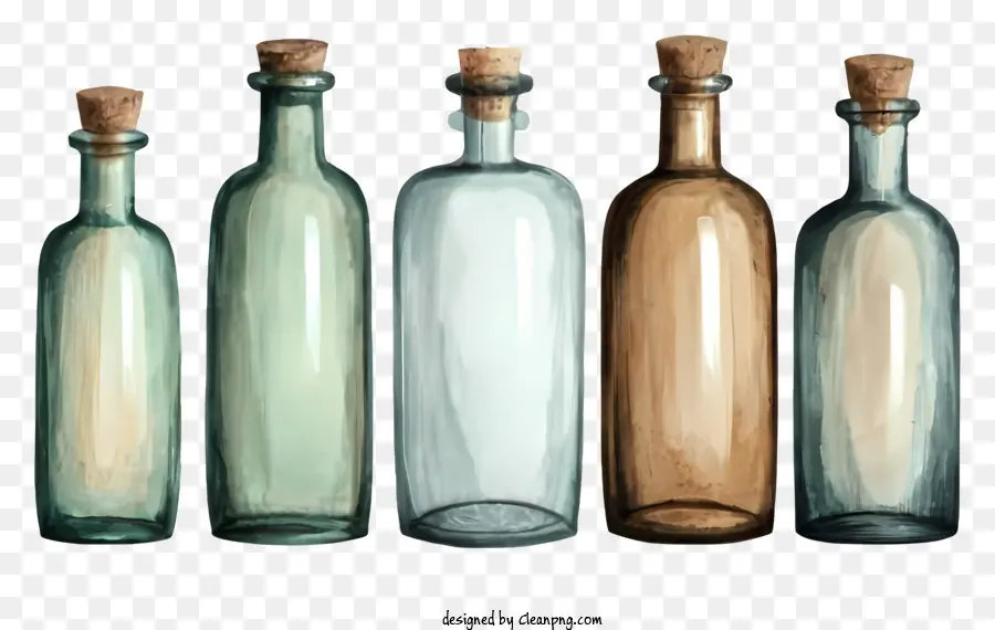 Botellas De Vidrio，Tapones De Corcho PNG