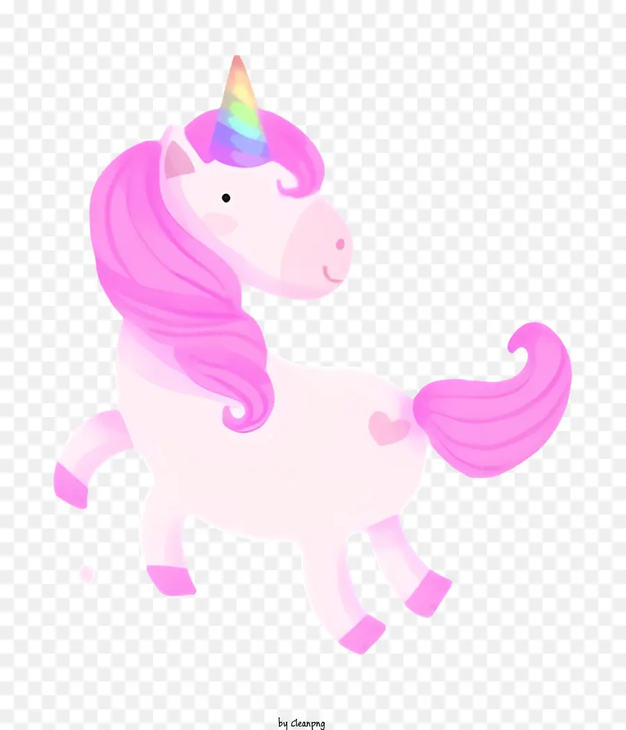 Dibujos Animados De Unicornio，Manena Que Fluye Larga PNG