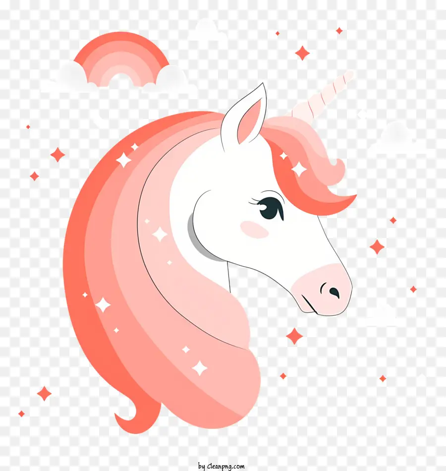 Unicornio，De Color Rosa Y Blanco PNG