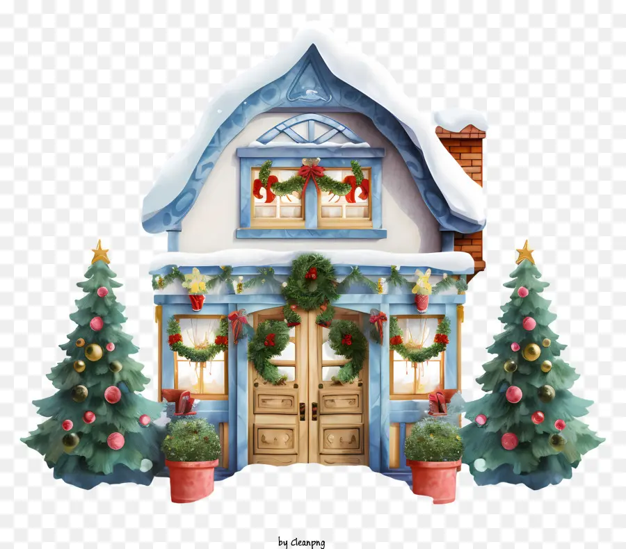 Escena De Invierno，Decoraciones De Navidad PNG