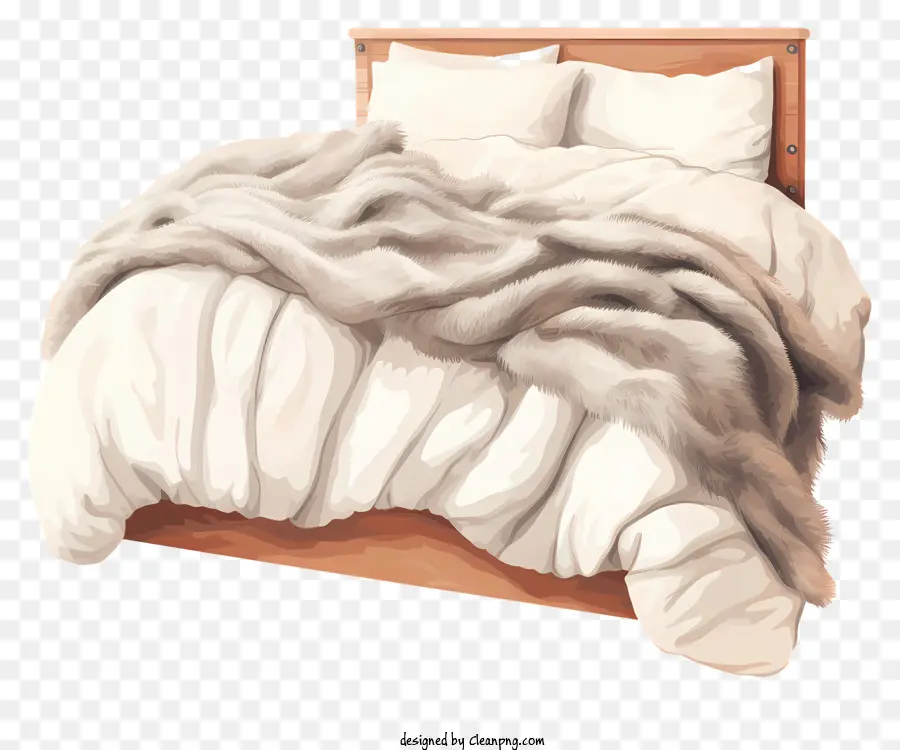 Cama，Manta Peluda Blanca PNG