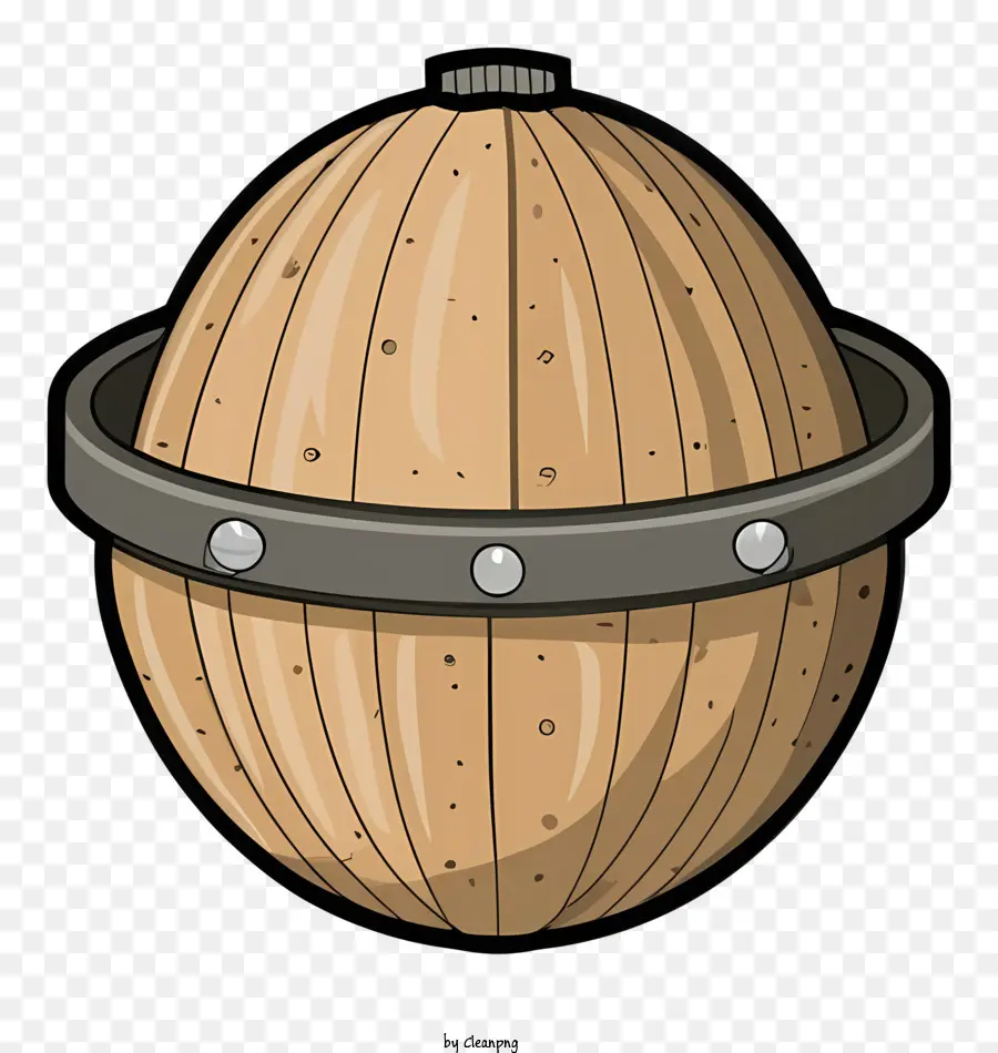 1 Bola De Madera，2 Banda Metálica PNG