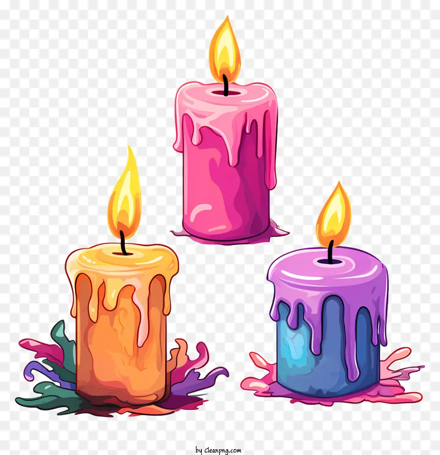 Velas Coloridas，Velas De Goteo PNG