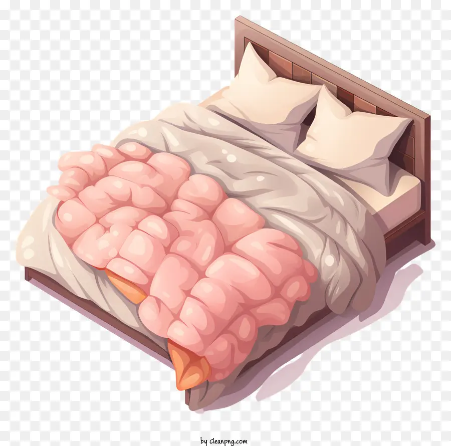 Cama Grande，Edredón Rosa PNG