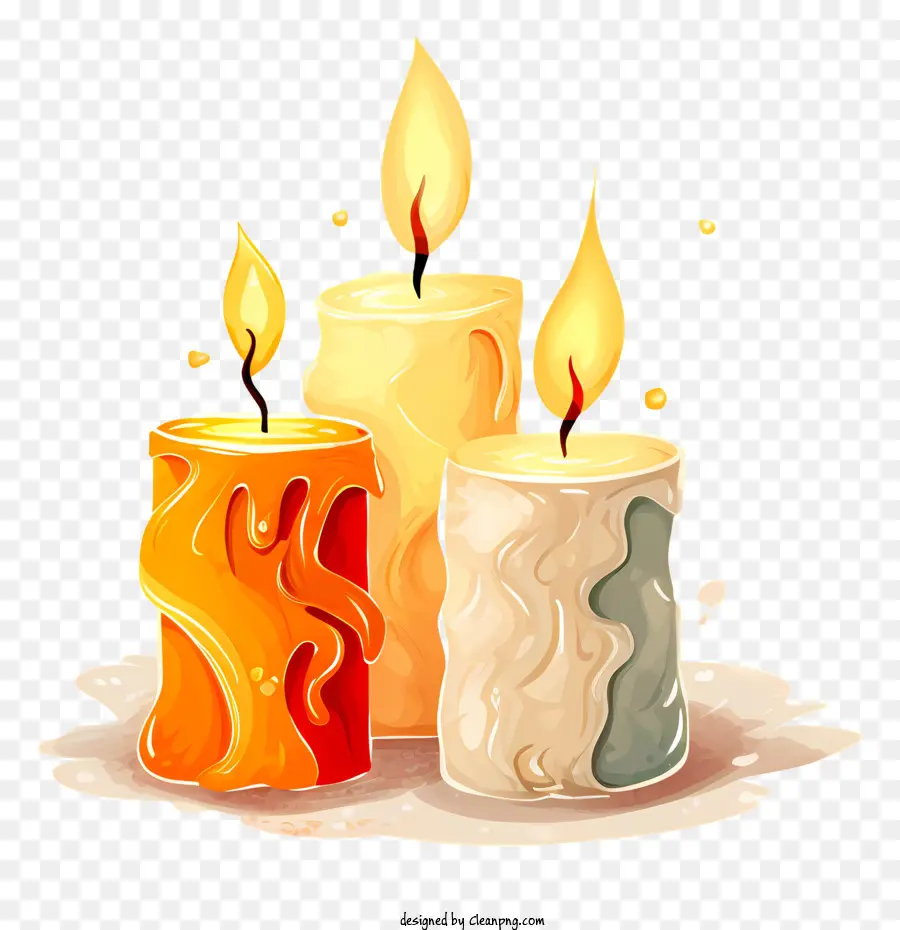 Las Velas Encendidas，Vela Amarilla PNG