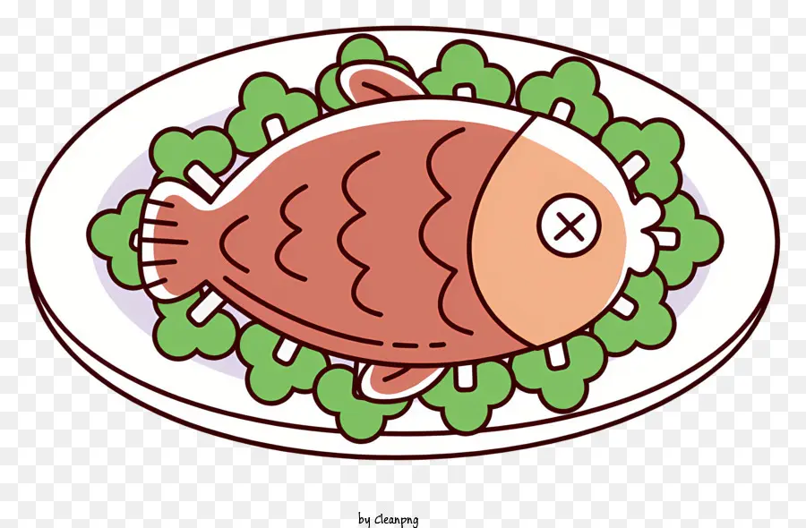 Pescado En Plato，Plato De Pescado PNG