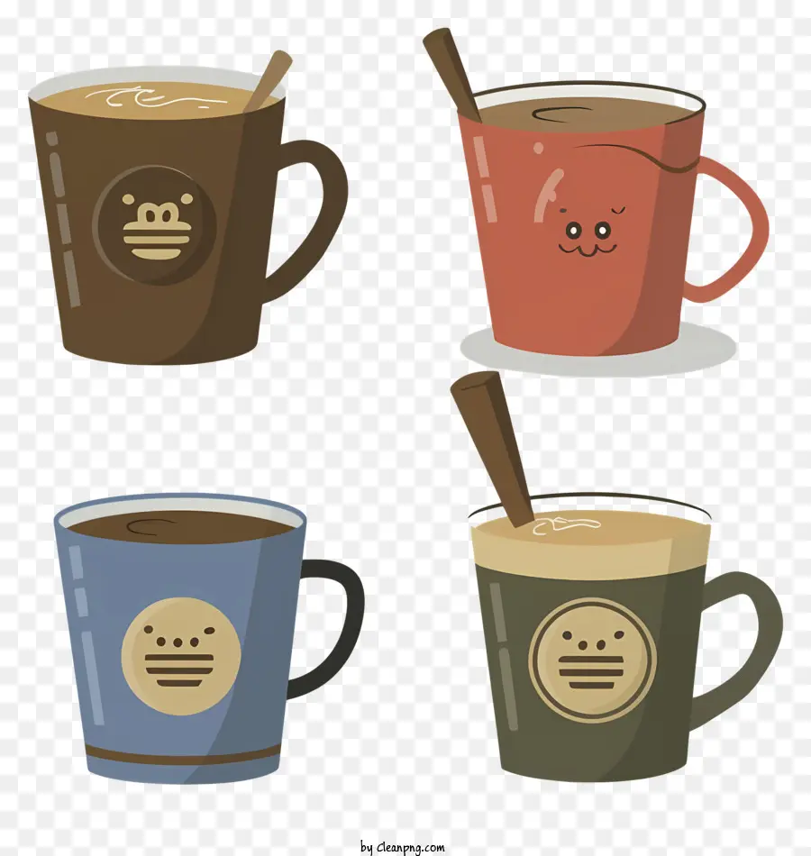 Tazas De Bebidas Calientes，Diseños En Tazas PNG