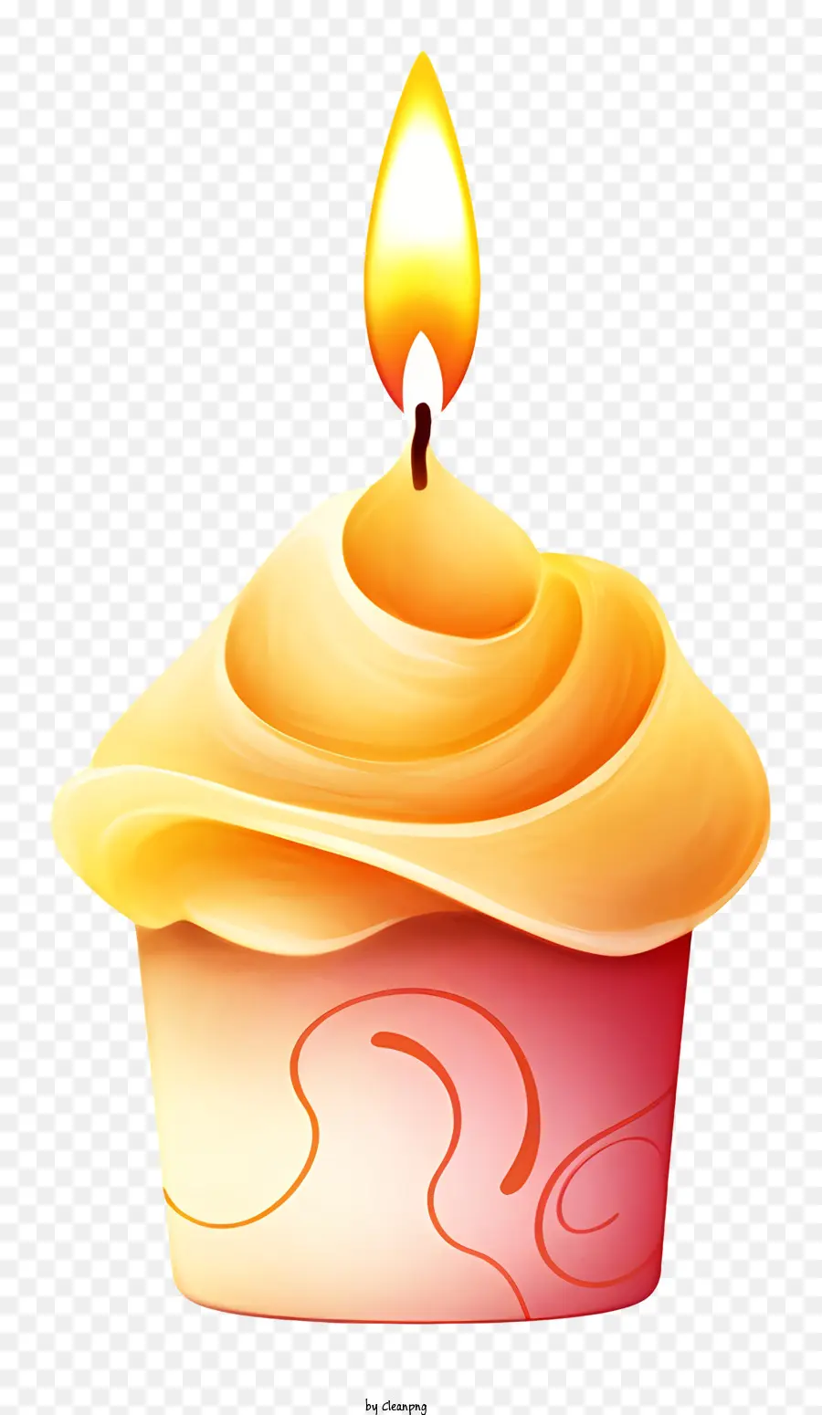 Pastel De Cumpleaños，Vela Encendida PNG