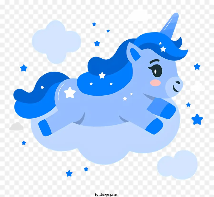 Lindo Unicornio，Unicornio Azul PNG