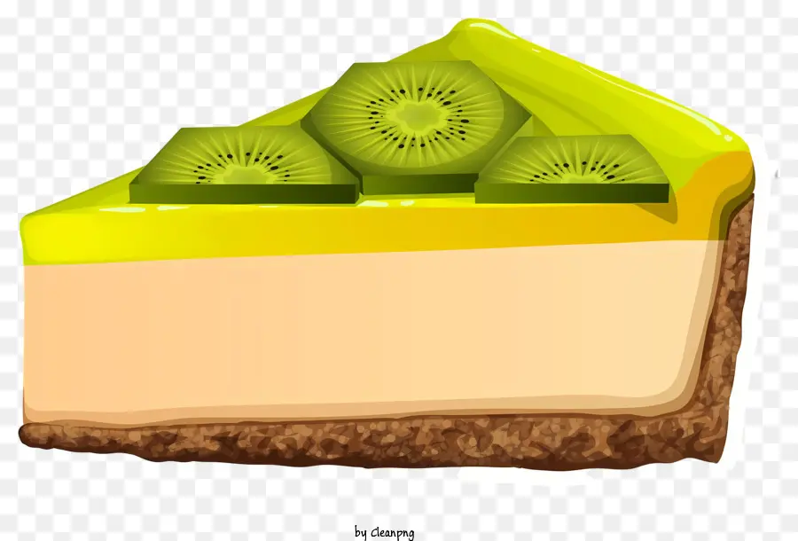 Tarta De Queso Con Kiwis，Postre PNG