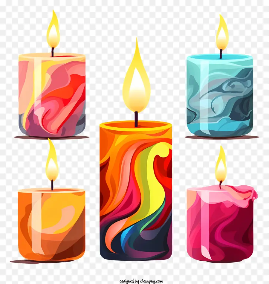 Velas Coloridas，Vela Encendida PNG