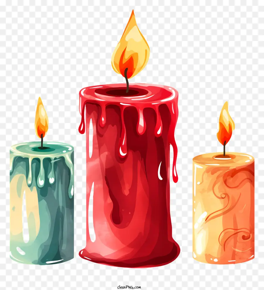 Velas De Color，Vela Roja PNG