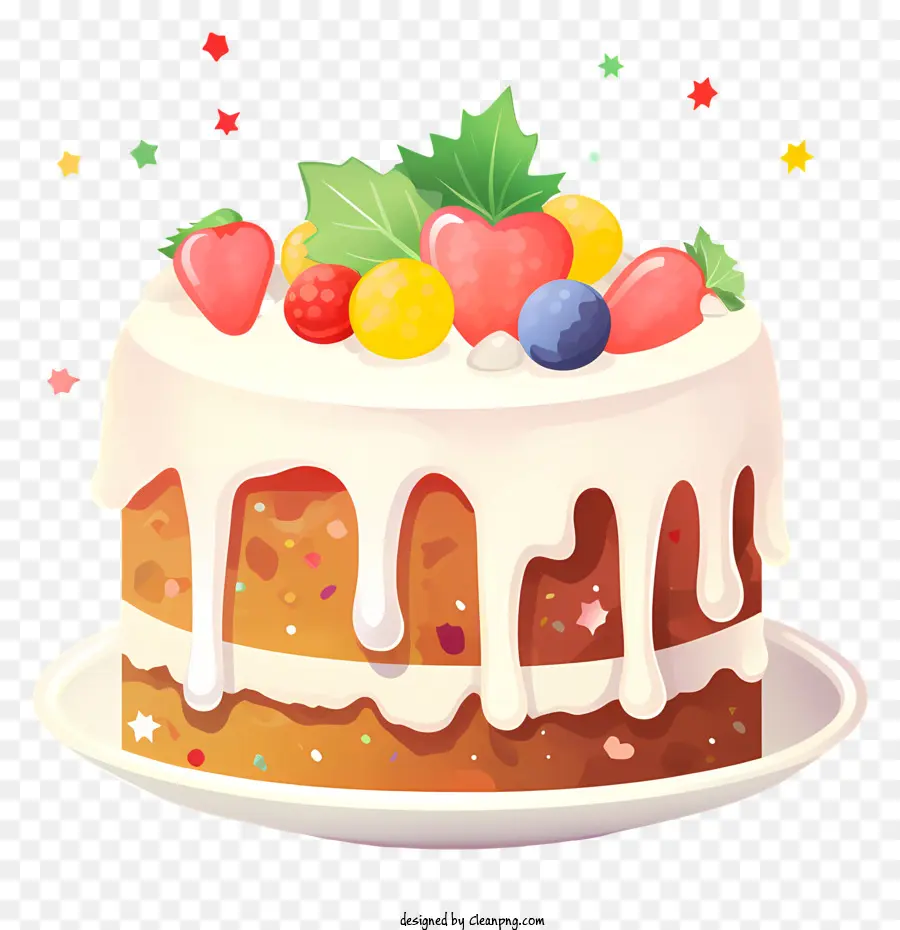 Pastel Con Glaseado，El Pastel De Frutas PNG