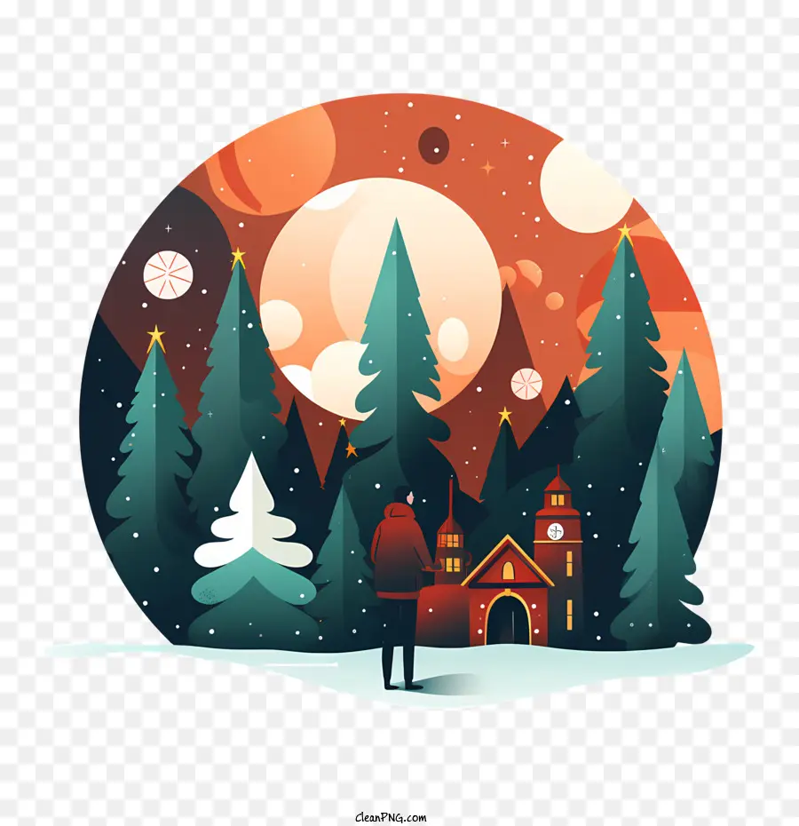 Feliz Navidad，Escena De Invierno PNG