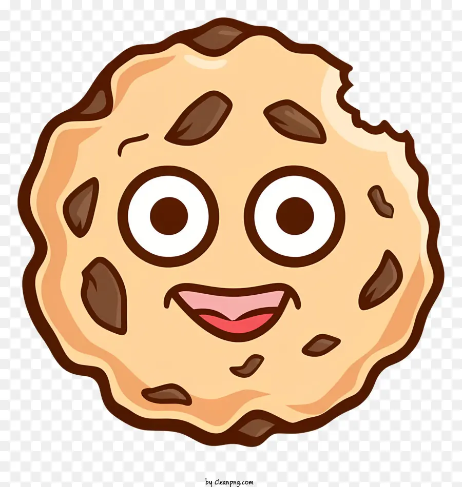 Galleta De Chispas De Chocolate Sonriente，Cookie Con Una Gran Sonrisa PNG