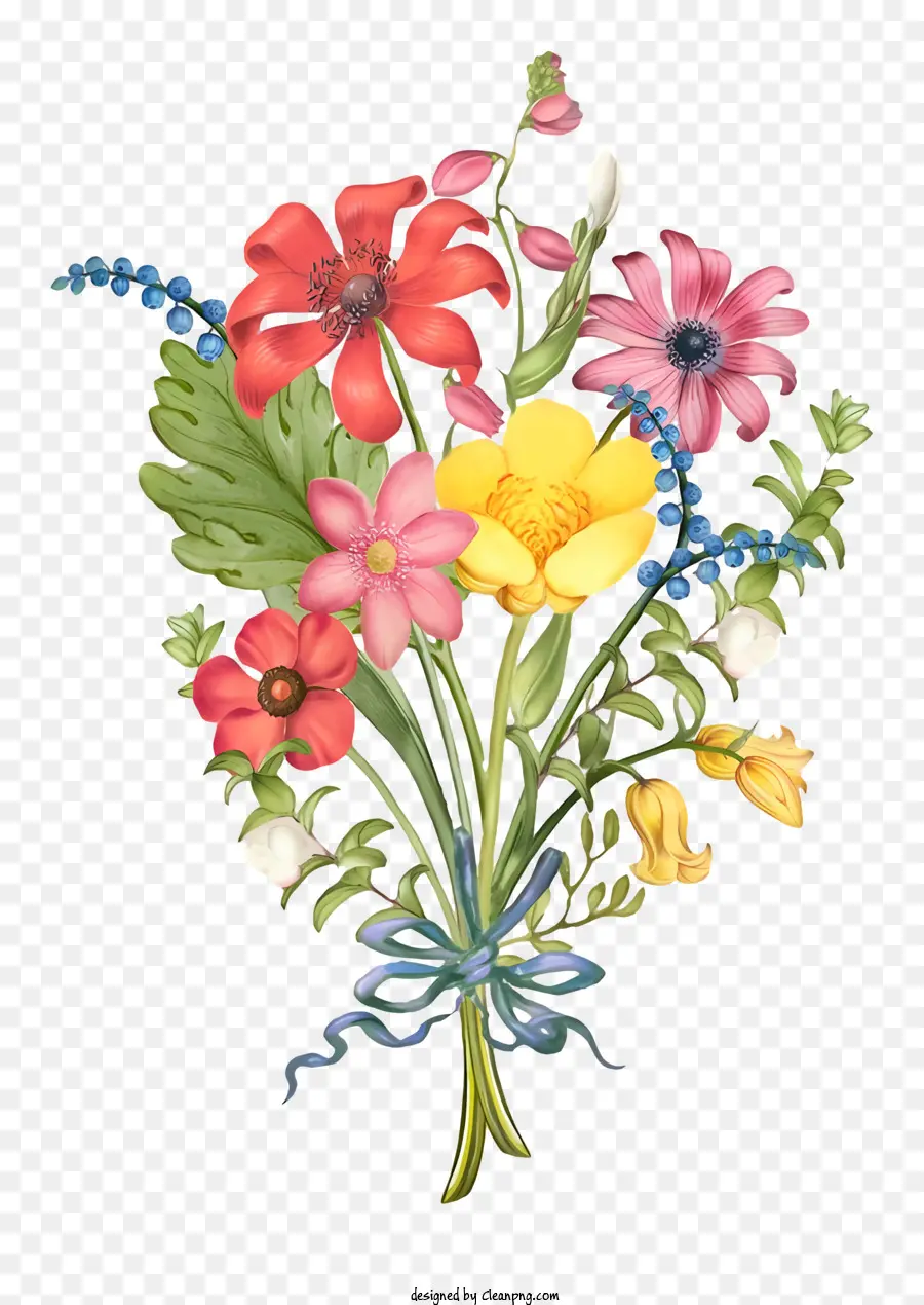 Bouquet Of Flowers，Flores De Colores PNG