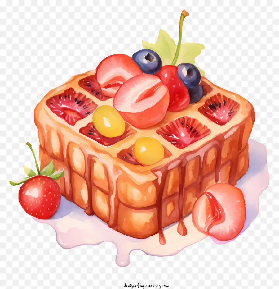 Waffle，Frutas PNG