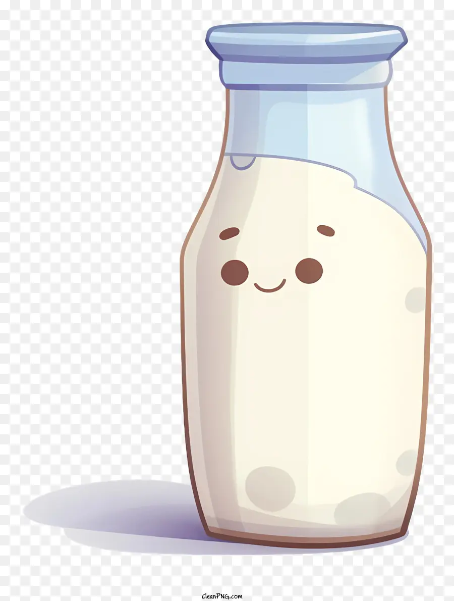 Vidrio Botella De Leche，Cara Sonriente PNG