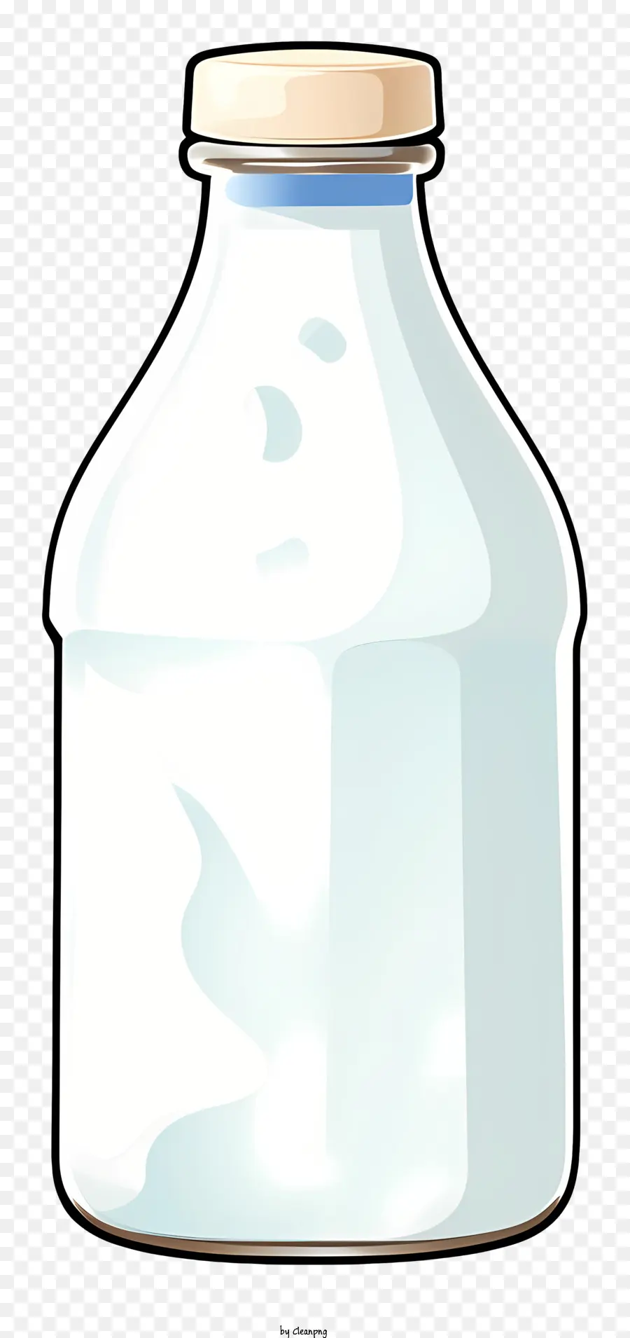 Botella De Vidrio De Leche，El Frasco Es Transparente PNG