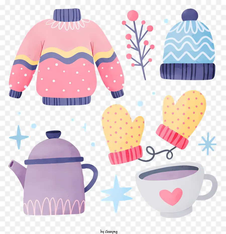 Accesorios De Invierno，Guantes De Punto PNG