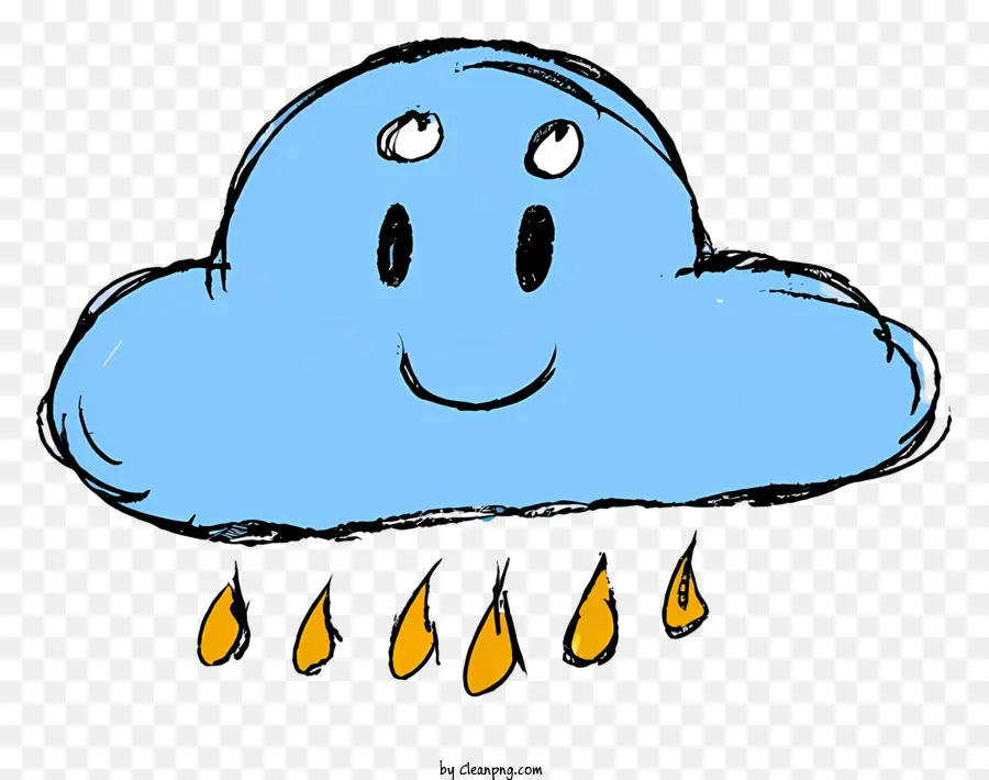 Nube Sonriente，Raindrops PNG