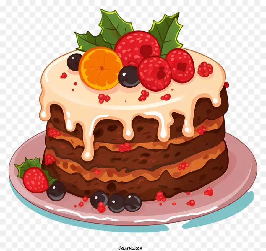 Pastel Con Coberturas De Frutas，Pastel PNG