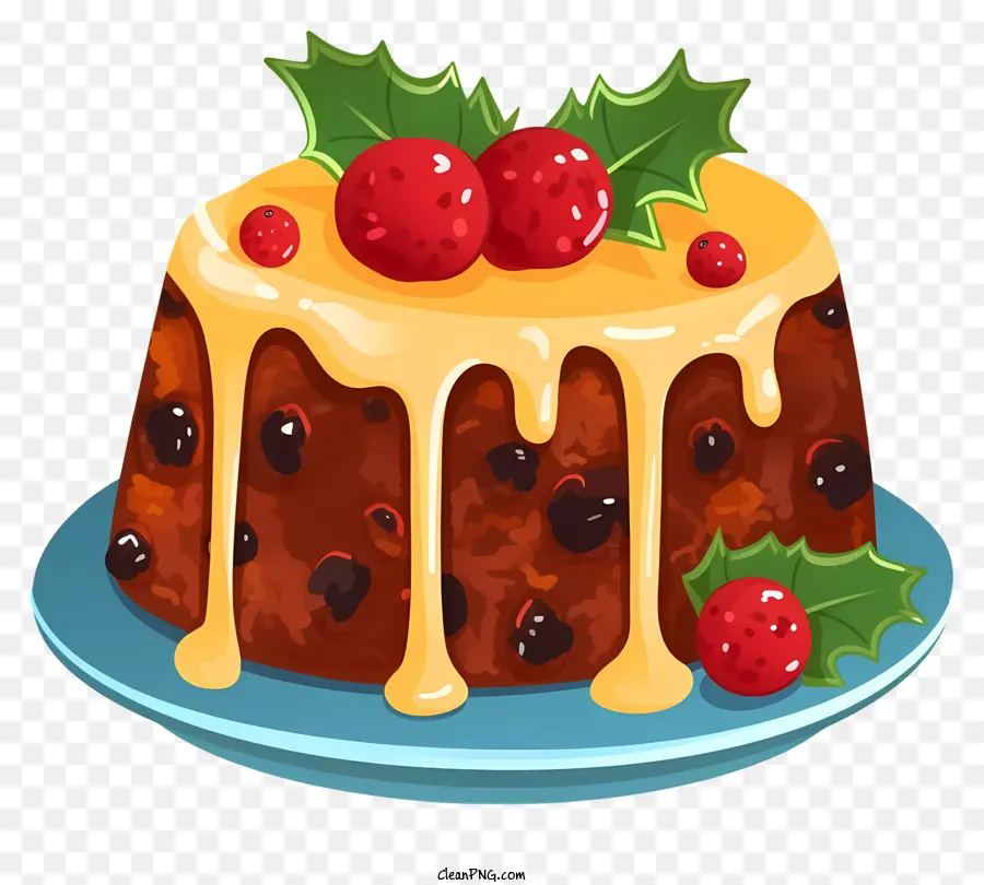 Pastel De Frutas De Navidad，Relleno Pegajoso PNG