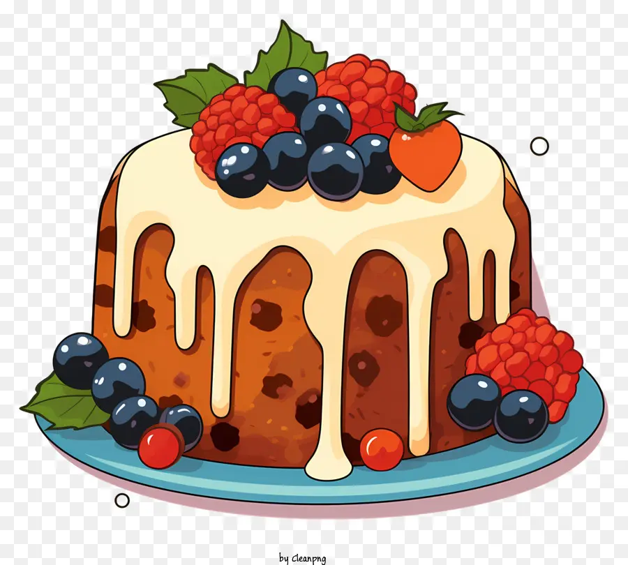 Pastel De Dibujos Animados，Pastel De Frutas PNG