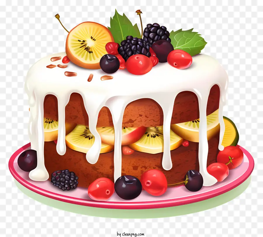 Pastel，Pastel Con Frutas PNG