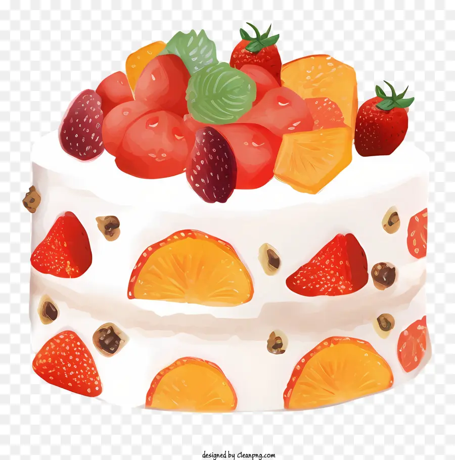 Pastel De Frutas，Fresas PNG