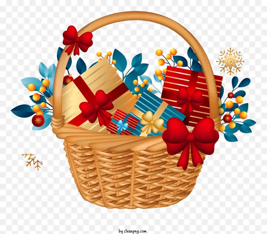 Cestas De Regalo，Decoraciones De Navidad PNG