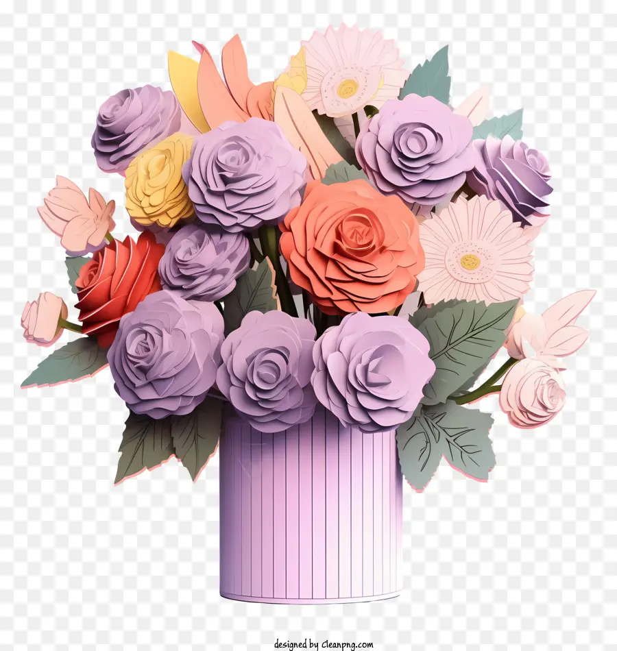 Bouquet Of Flowers，Flores De Color Púrpura PNG