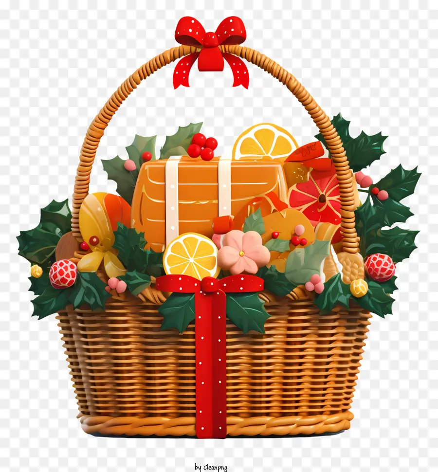 Wicker Basket，Las Decoraciones De Las Fiestas PNG