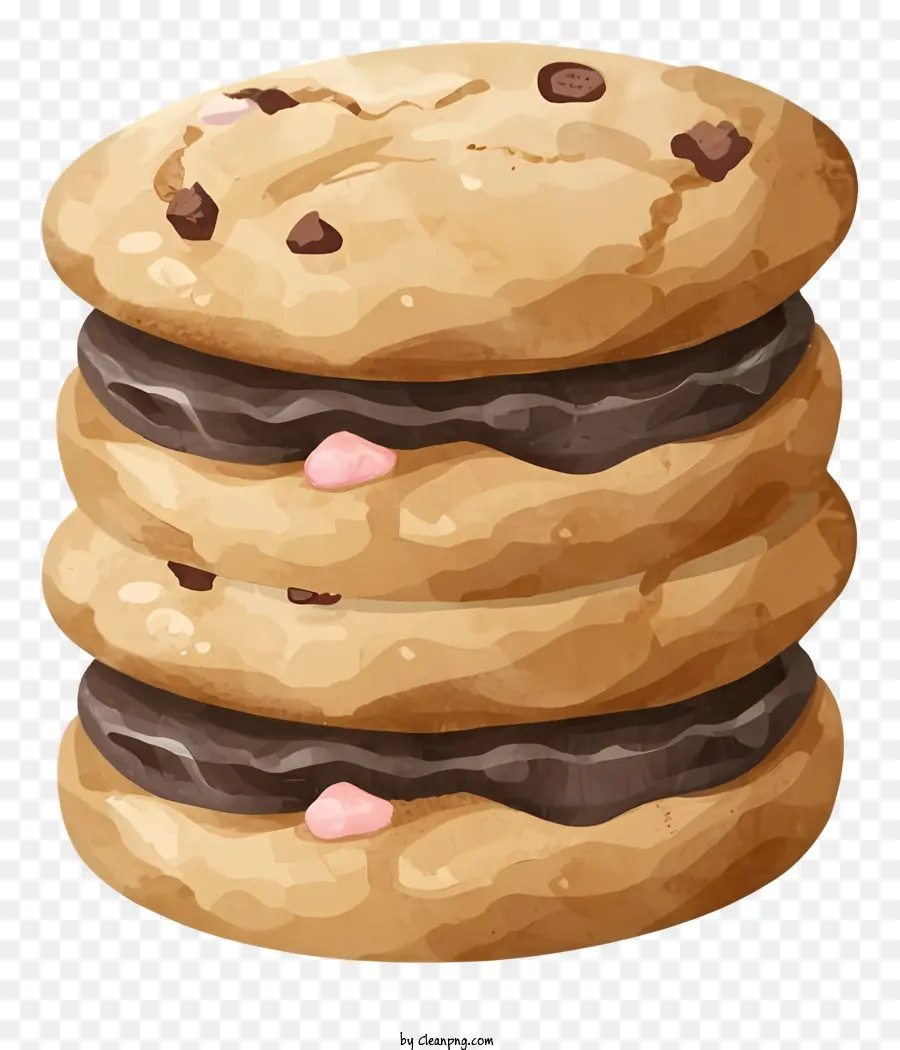 Galletas Con Chispas De Chocolate，Glaseado De Chocolate PNG