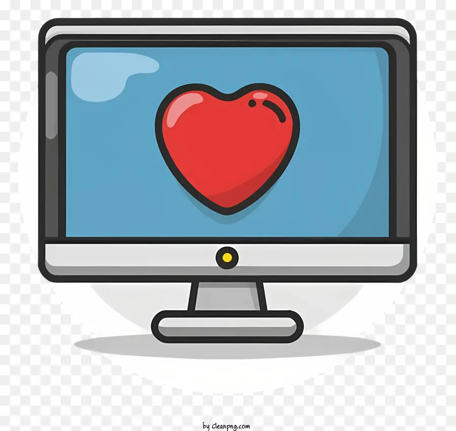 Monitor De La Computadora，Corazón Rojo PNG