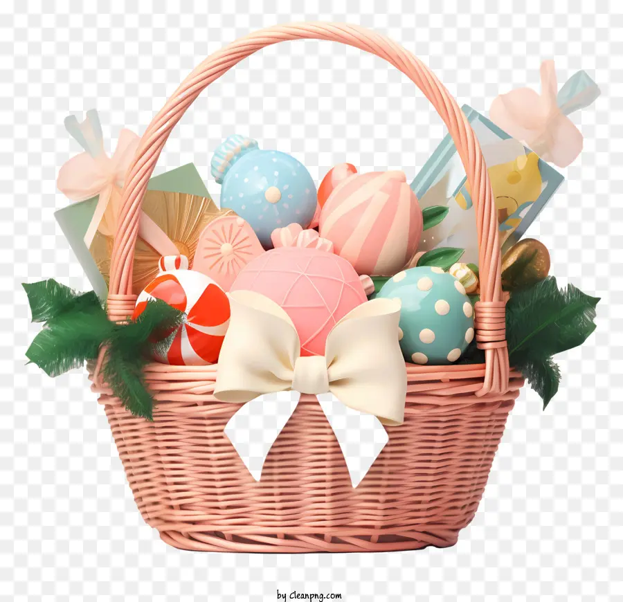 Huevos De Pascua，Cesta De Regalo PNG