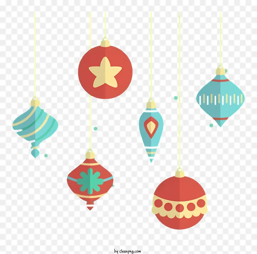 Adornos Colgantes，Adornos Navideños PNG