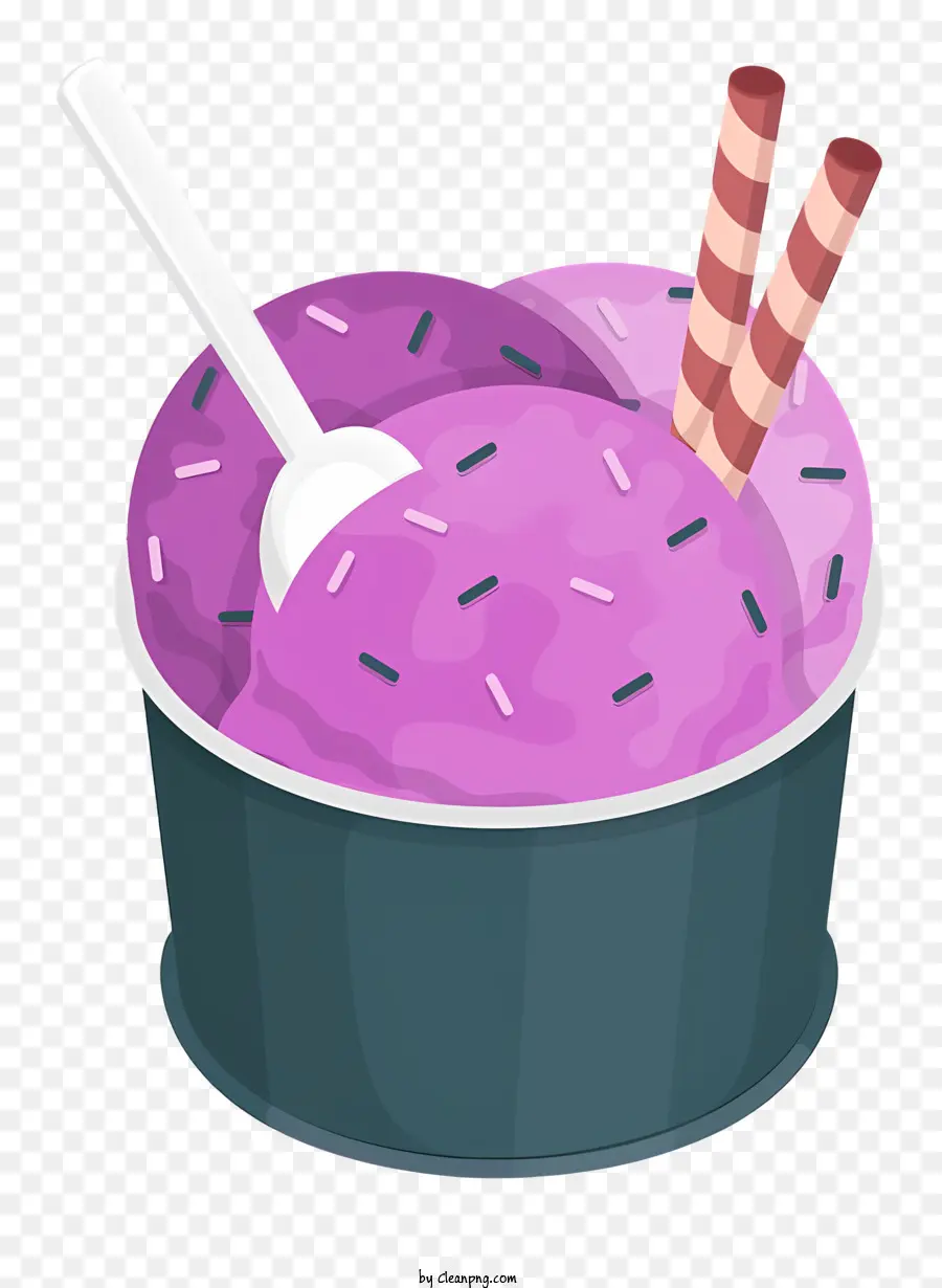 Tazón De Helado Púrpura，Cuchara PNG