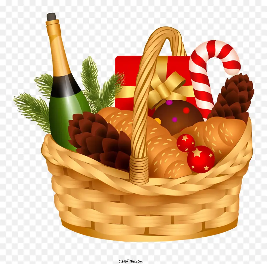 Wicker Basket，Alimentos PNG