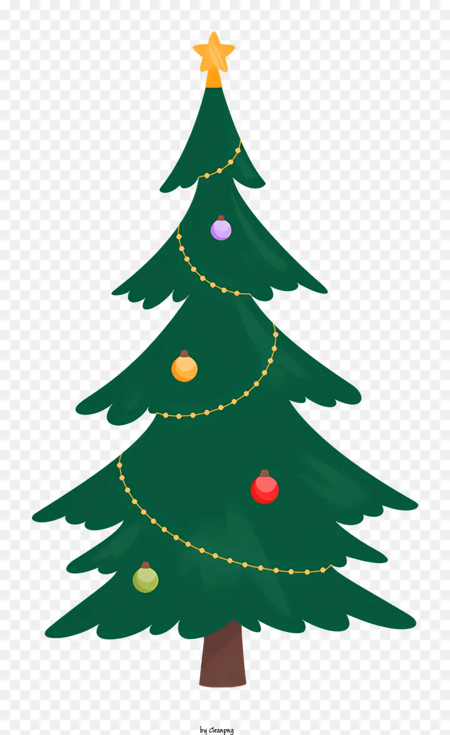 Verde árbol De Navidad，Campanas De Oro PNG