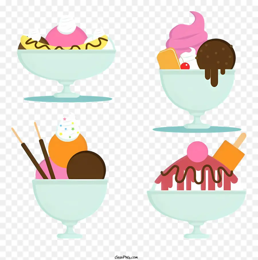 Platos De Helado，Helados PNG