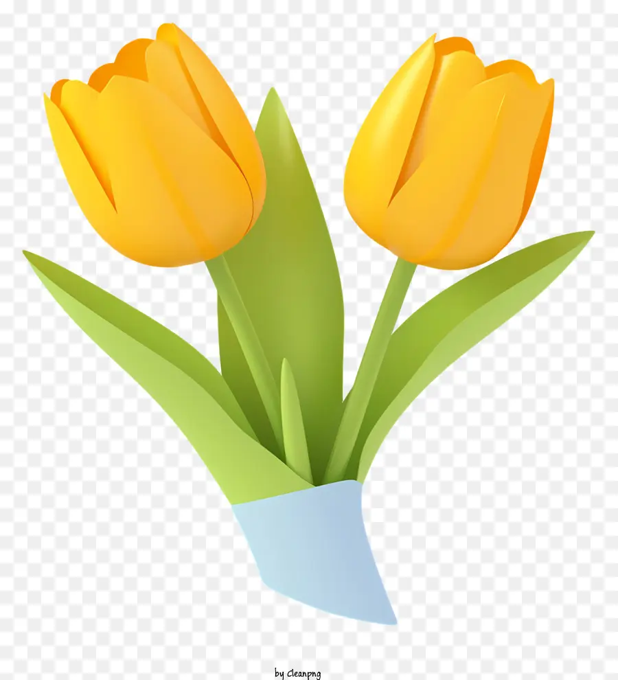 Tulipanes Amarillos，Florero PNG