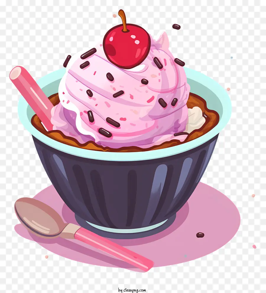 Sundae De Fresa，Crema Batida PNG