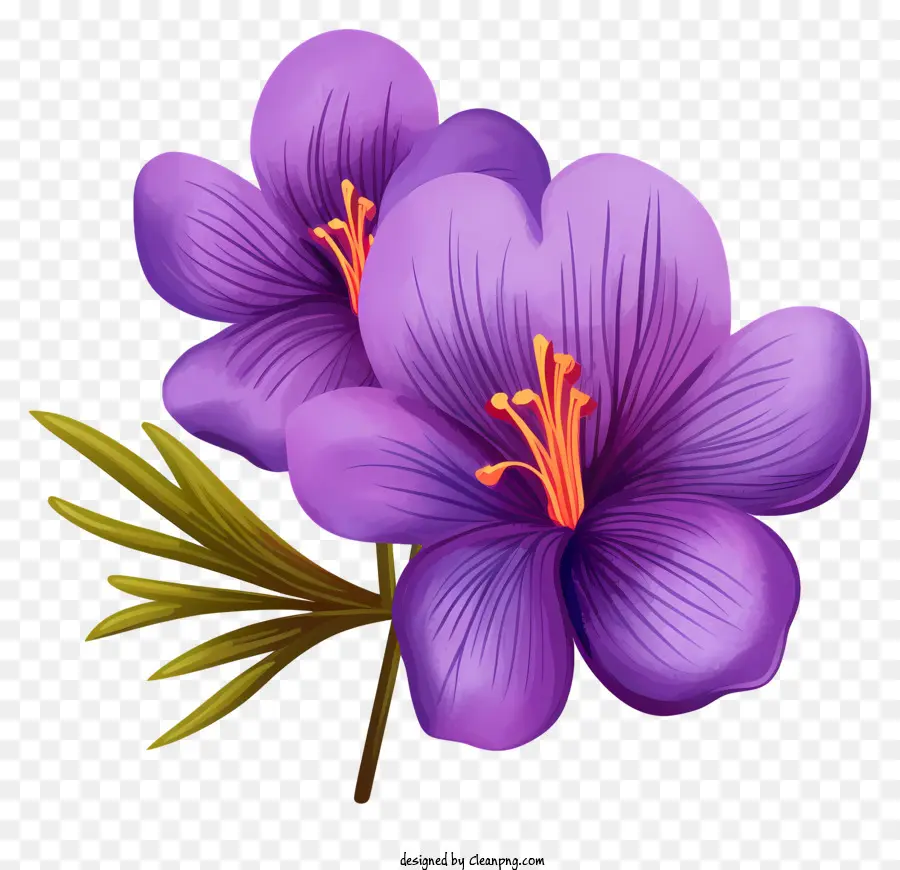 Flor Morada，Flor Renderizada En 3d PNG