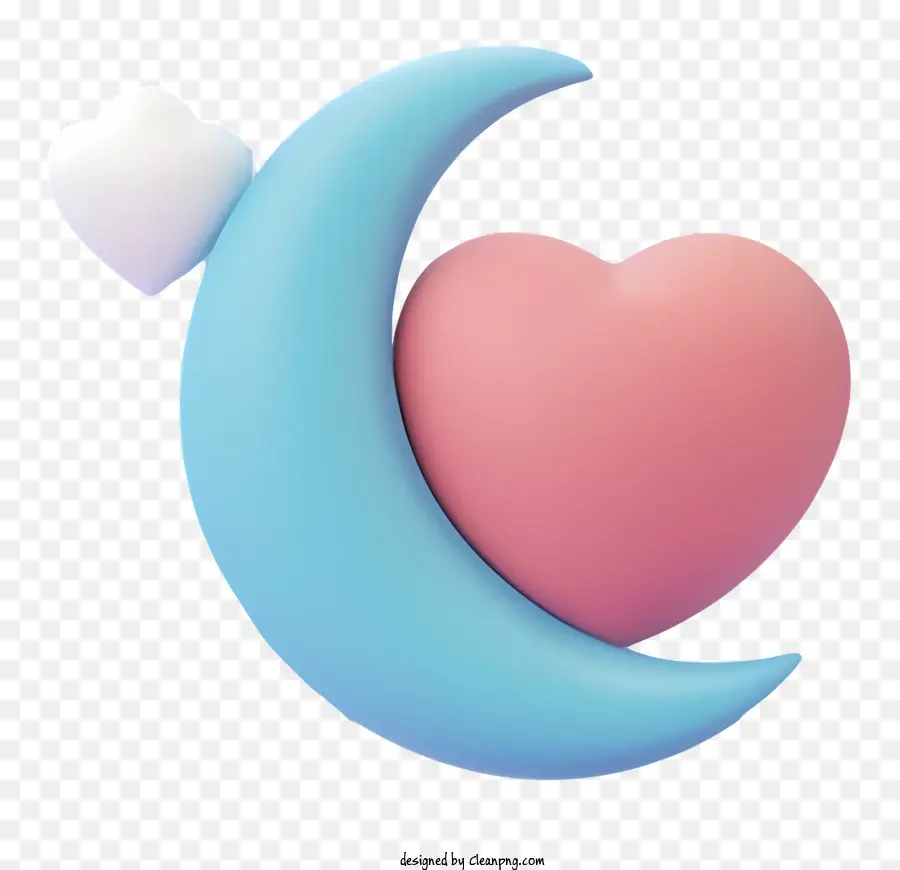 Luna，Corazón Rosa PNG