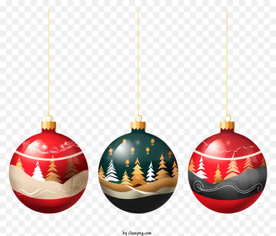 Adornos Navideños，Rojo PNG